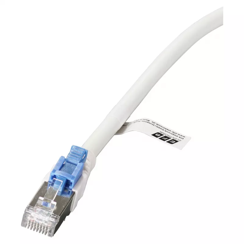 EFB RJ45 Patch laidas Cat.6A S/FTP LSZH BC AWG26 užrakinamas baltas 0,5m