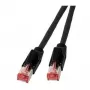 EFB RJ45 jungiamasis kabelis Cat.6A S/FTP LSZH Draka UC900 TM21 juodas 0,25 m