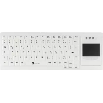 GETT Gerätetechnik CleanType Xtra Touch Protect - Tastatur - 75% - compact TKL - mit Touchpad - USB - QWERTZ - Deutsch - weiß (KG30217)