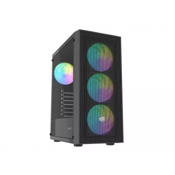 Fury NFO-2402 Midi bokštas su grūdinto stiklo šonine sienele ir ARGB apšvietimu