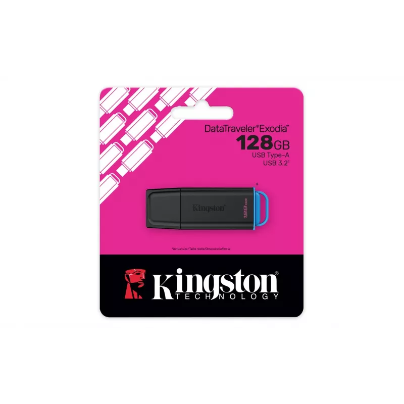 Kingston DataTraveler Exodia 128GB USB 3.2 Gen 1 juoda/mėlyna