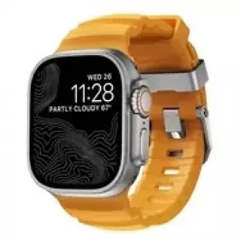 NOMAD Rocky Point Band – dirželis Apple Watch 46mm/49mm su FKM ir titanu (sol, natūrali apkaustai)