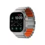 NOMAD Stratos Band – titano apyrankė Apple Watch 49mm su FKM (natūralus titanas, ultra oranžinis FKM)