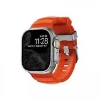 NOMAD Rocky Point Band – dirželis, skirtas Apple Watch 46mm/49mm, FKM ir titanas, magma, natūrali apkaustai