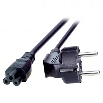 EFB maitinimo laidas su įžemintu kištuku 90° - C5 180°, juodas, 1,8 m, 3 x 0,75 mm²