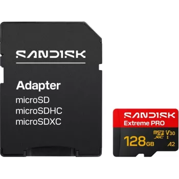 SanDisk microSDXC Extreme PRO 128 GB UHS-I V30 A2 iki 250 MB/s Skaitymas