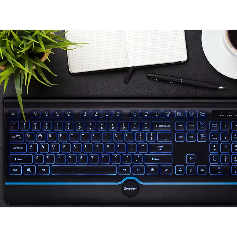 TRACER OFIS PRO USB balta LED klaviatūra