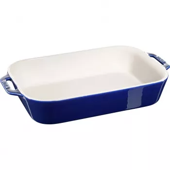 Staub Stačiakampis keraminis indas, tamsiai mėlynas, 34x24x7.6 cm