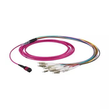 Šviesolaidinis šyno kabelis MTP-F/LC 12 gyslų OM5 LSZH kalkių žalias, 7,5 m — EFB Elektronik