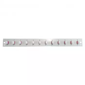 Priekinis pluošto skydelis EFB Elektronik SB-FP-S-12SC-S-OM4 — 12× LC Duplex movos, OM4, juodas