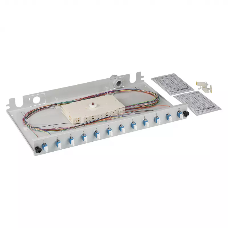 Skaidulinė sujungimo dėžė EFB Elektronik BA71921L24, LC 9/125µm OS2, 24 atskirtos pigtailės, 12 jungtuvų, ištraukiama