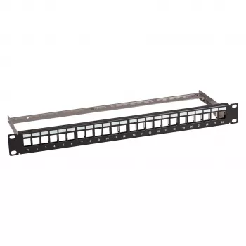 Patch panel 1U 19 colių EFB Elektronik Verteilerfeld 48,3 cm, 24 prievadų su 24x RJ45 Keystone Slimline Cat.6A