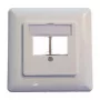 EFB Elektronik ET-25091 2 prievadų Keystone rėmo rinkinys – tiesus DIN49075 lizdas, RAL9003 balta, 80×80 mm rėmas su 50×50 mm centrine plokšte