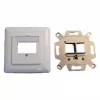 EFB Elektronik ET-25091 2 prievadų Keystone rėmo rinkinys – tiesus DIN49075 lizdas, RAL9003 balta, 80×80 mm rėmas su 50×50 mm centrine plokšte