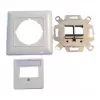 EFB Elektronik ET-25091 2 prievadų Keystone rėmo rinkinys – tiesus DIN49075 lizdas, RAL9003 balta, 80×80 mm rėmas su 50×50 mm centrine plokšte
