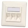 EFB Elektronik ET-25091 2 prievadų Keystone rėmo rinkinys – tiesus DIN49075 lizdas, RAL9003 balta, 80×80 mm rėmas su 50×50 mm centrine plokšte