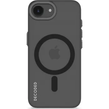 Decoded skaidrus dėklas iPhone 16e, matinė juoda permatoma