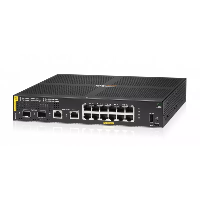 HPE Aruba Networking CX 6000 12G CL4 2F 139W -STOCK - Valdomas tinklo jungiklis