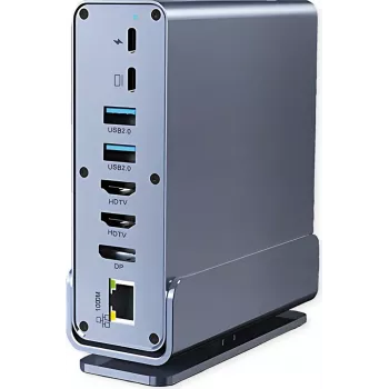 VALUE USB-C dokavimo stotelė 16-in-1, 4K60 1xDP, 2xHDMI, 1xGbE, USB (2xC, 5xA, 1xC PD) (12.99.1142)