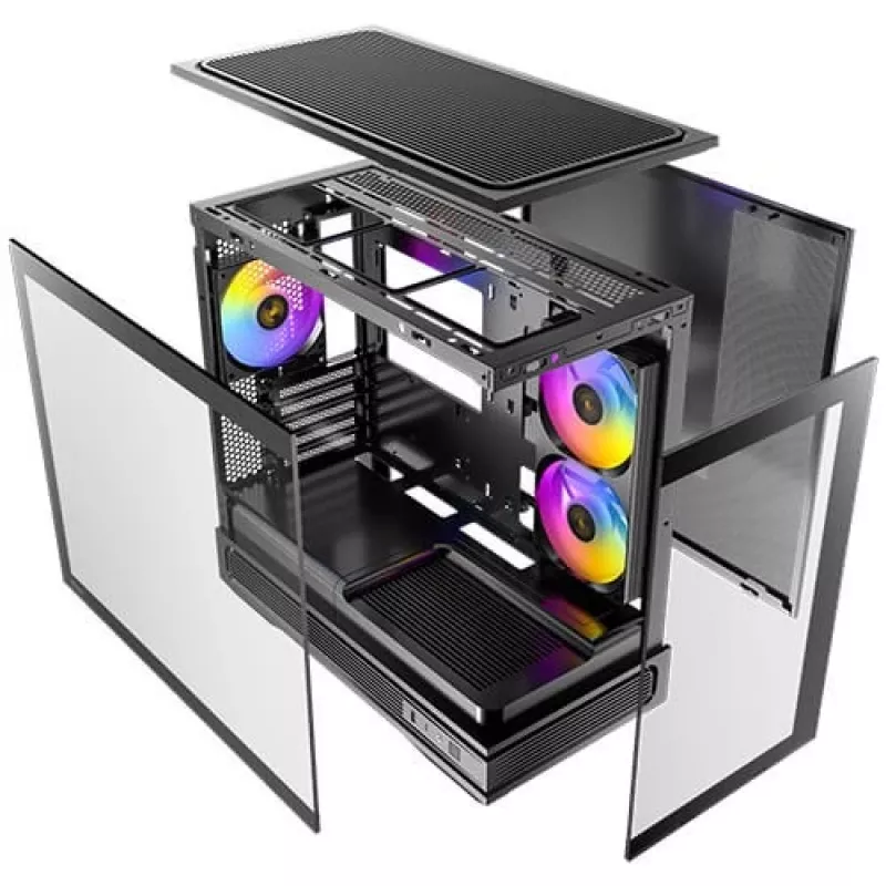 Antec korpusas Mini C2M ARGB M-ATX/M-ITX be maitinimo šaltinio juodas