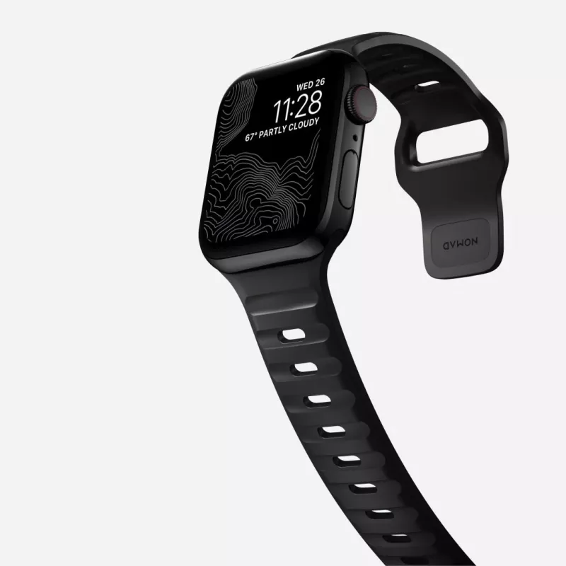NOMAD Sport Band – dirželis Apple Watch 46mm/49mm su FKM (juodas)