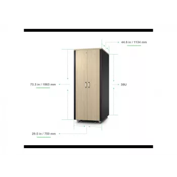 APC NetShelter Soundproof – Triukšmą slopinantis stelažas 38U, 19 colių, klevo spalvos