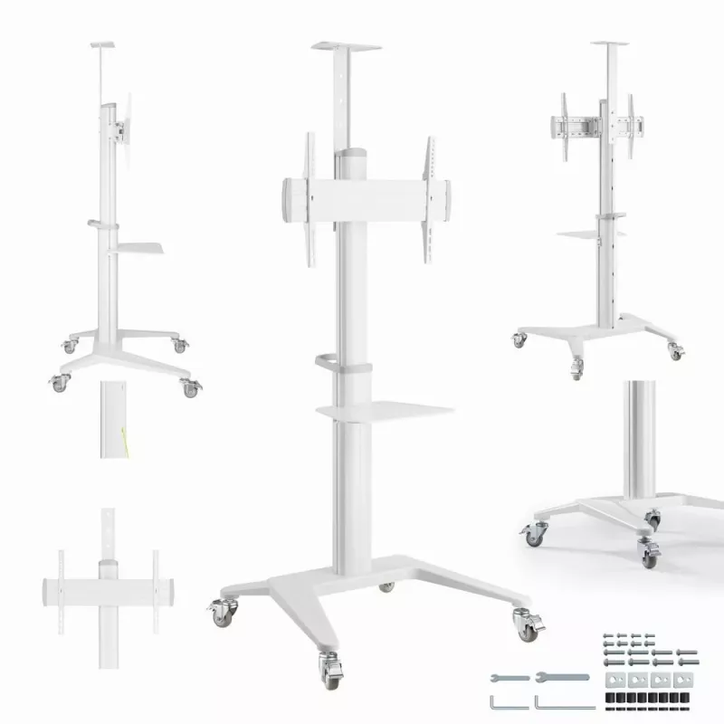 Gembird TVS-70T-02-W Grindinis stovas televizoriui 37-70 colių baltas