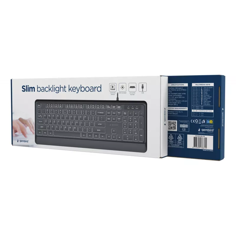 Multimedijos klaviatūra USB ENG/JUODA KB-UML-04 Gembird