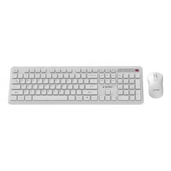 Belaidis klaviatūros ir pelės rinkinys Gembird KBS-WPS-01-W ENG/WH