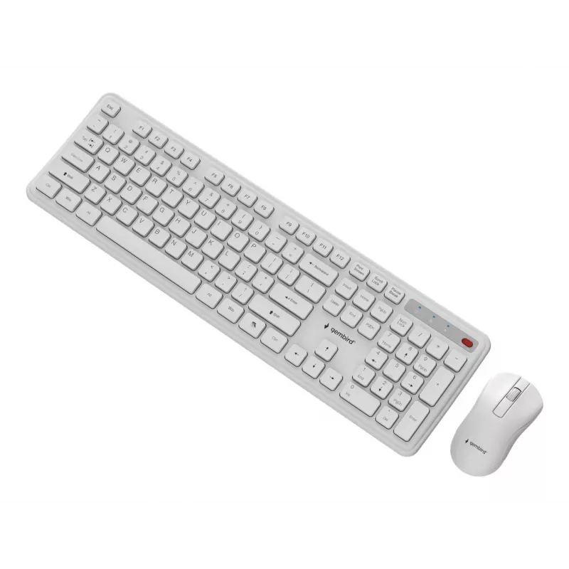 Belaidis klaviatūros ir pelės rinkinys Gembird KBS-WPS-01-W ENG/WH