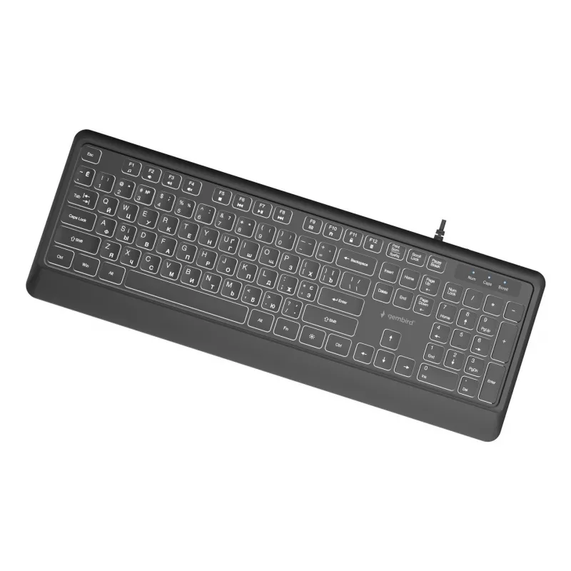 Gembird KB-UML-04-CYRL klaviatūra multimedijos USB, juoda, kirilicos išdėstymu