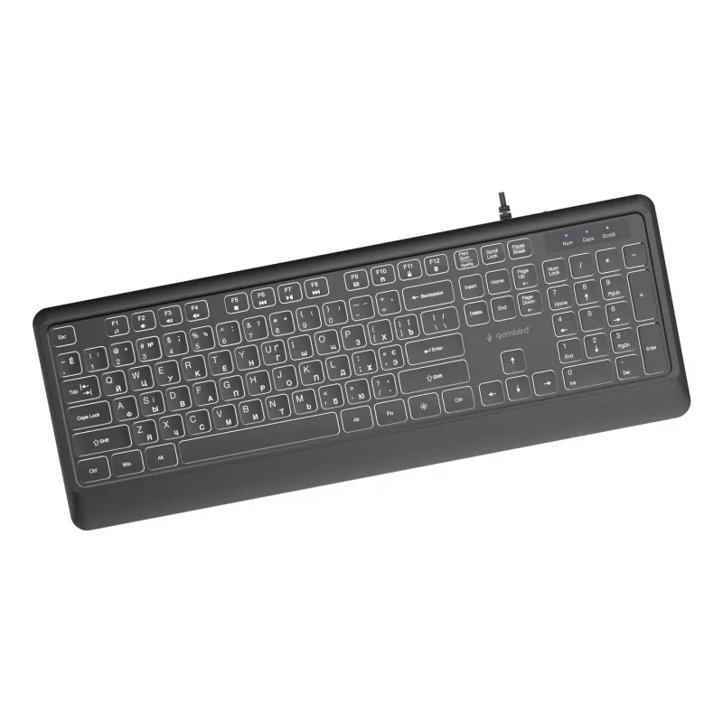 Gembird KB-UML-04-CYRL klaviatūra multimedijos USB, juoda, kirilicos išdėstymu