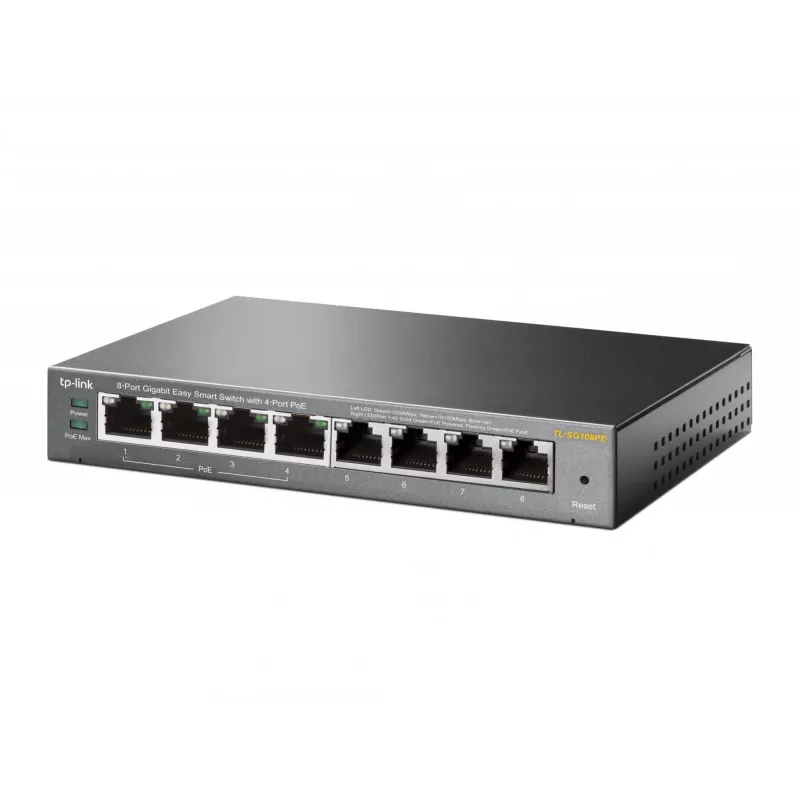 TP-Link TL-SG108PE 8 prievadų Gigabit Easy Smart valdomas komutatorius su 4 PoE prievadais