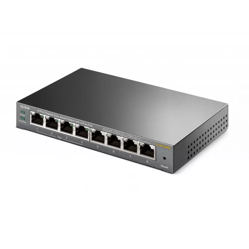 TP-Link TL-SG108PE 8 prievadų Gigabit Easy Smart valdomas komutatorius su 4 PoE prievadais
