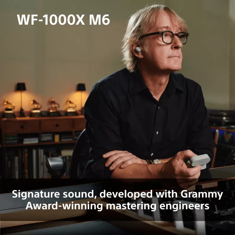 Sony WF-1000XM6 belaidės ausinės į ausis, sidabrinės