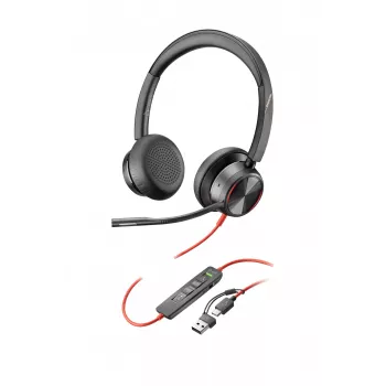 HP Poly Blackwire 8225 Stereo ausinės su USB-C ir USB-C/A adapteriu