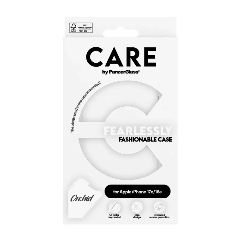 PanzerGlass CARE™ by ® Case White Orchid iPhone 17e | 16e, Dėklas, Apple - iPhone 16e, Apple - iPhone 17e, Baltas