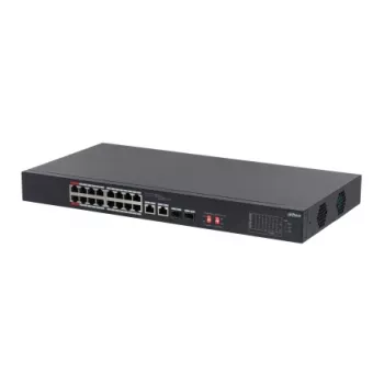 Dahua Technology S3218-16ET-135 tinklo jungiklis, nevaldomas L2, Gigabit Ethernet (10/100/1000), PoE, 1U, juodas