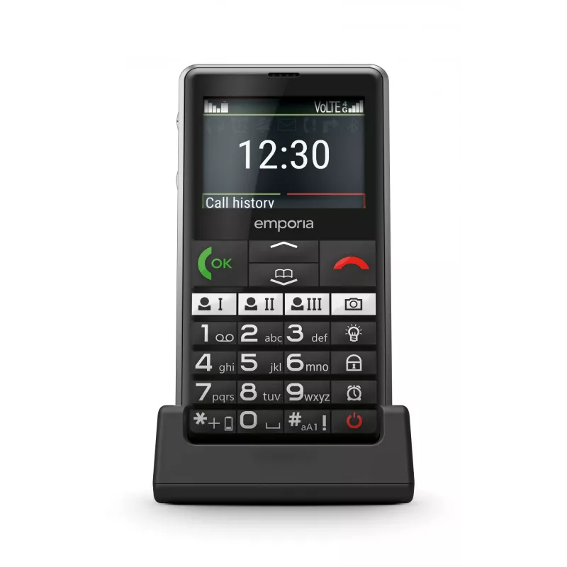 Emporia emporiaPURE-LTE 5.87 cm (2.31 colio) 107 g Juodas senjorų telefonas