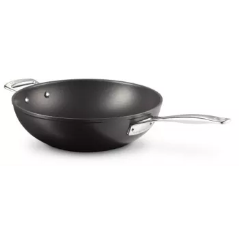Le Creuset Toughened Non-Stick keptuvė wok 30 cm juoda/sidabrinė