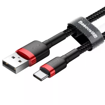 Laidas Baseus Cafule USB-C 2A 3m (Juodas+Raudonas)