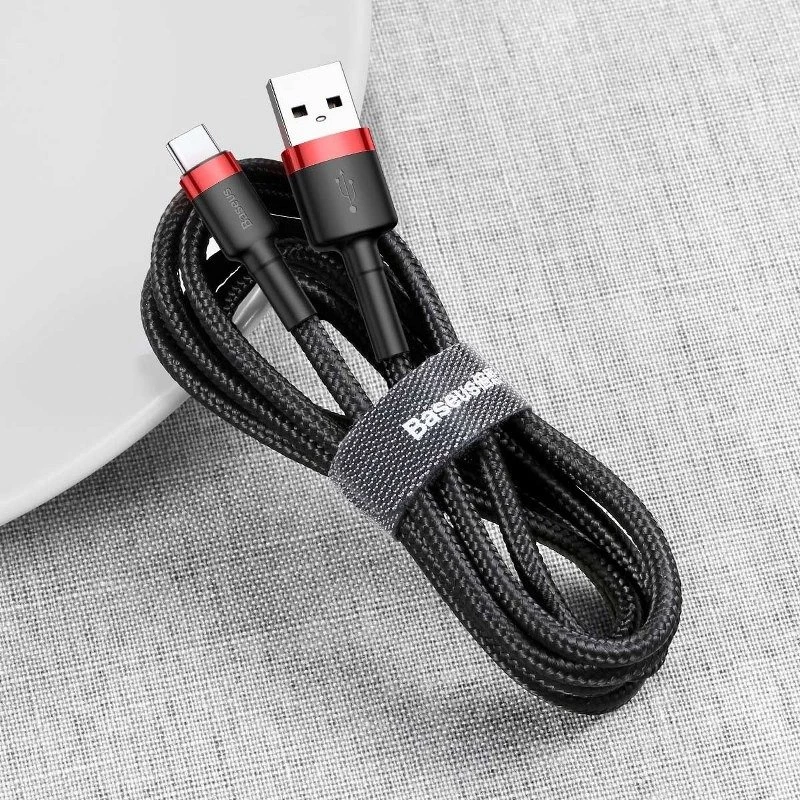 Laidas Baseus Cafule USB-C 2A 3m (Juodas+Raudonas)
