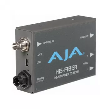 AJA Hi5-Fiber (Hi5-Fiber-R2) – optinis SDI–HDMI keitiklis su SFP moduliu
