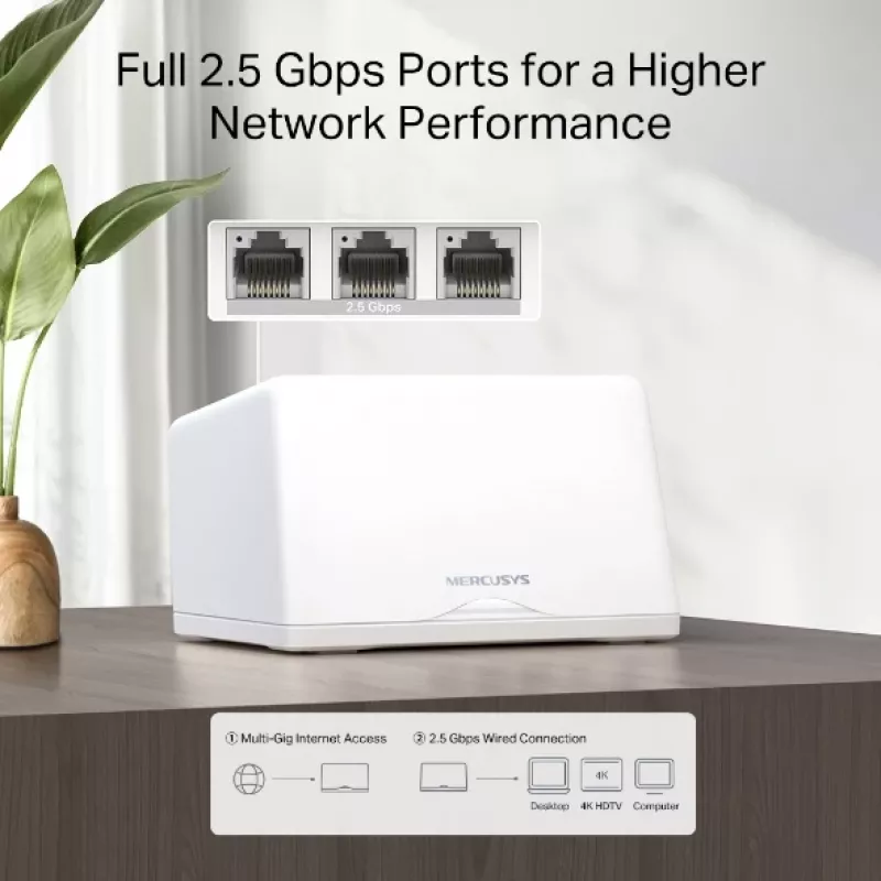 MERCUSYS Halo H47BE, „Halo Mesh Wi-Fi 7“ sistema, 2 vnt. rinkinys