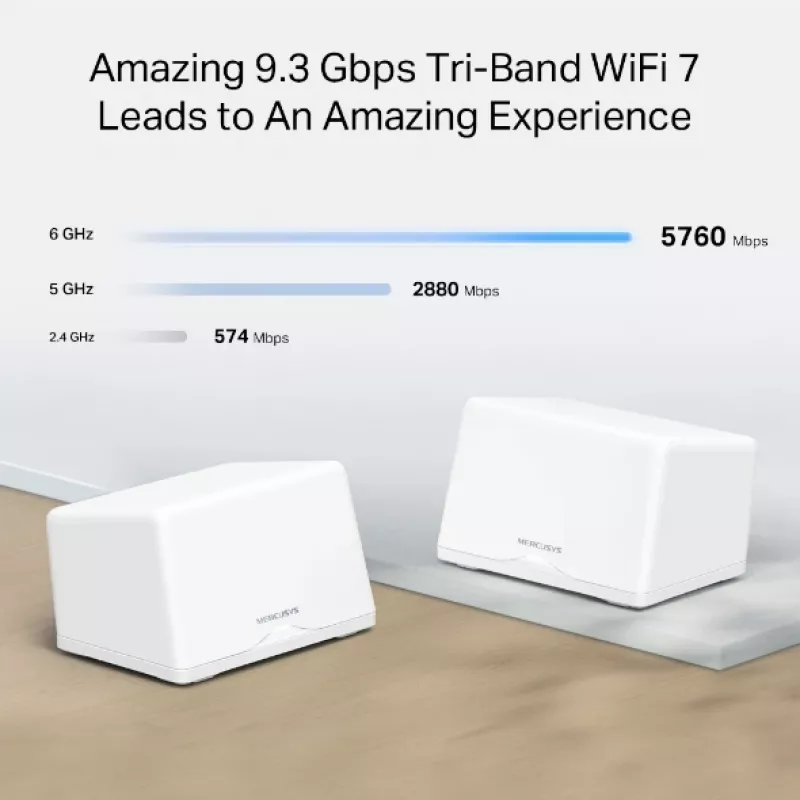 MERCUSYS Halo H47BE, „Halo Mesh Wi-Fi 7“ sistema, 2 vnt. rinkinys