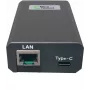 Microconnect POEINJ-25W-USBC - Gigabit Ethernet maitinimo injektorius, 1000 Mbit/s, 25 W, USB-C maitinimas, juodas