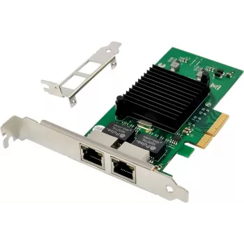 MicroConnect tinklo plokštė PCIe x1 Intel 82576 dviejų prievadų RJ45 (MC-PCIEX4-82576-D)