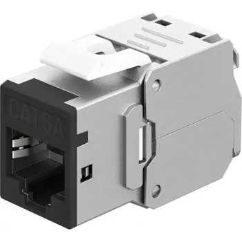 Goobay Keystone modulis RJ45 CAT 6A, STP, Slim, juodas (77943)