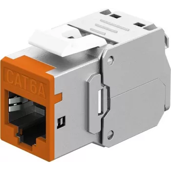 Goobay Keystone modulis RJ45 CAT 6A, STP, Slim, oranžinis (77947)