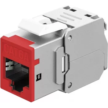 Goobay Keystone modulis RJ45 CAT 6A, STP, Slim, Raudonas (77948)